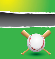 baseball with bats green ripped banner
