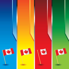 Fototapeta premium canadian flag vertical colored banners