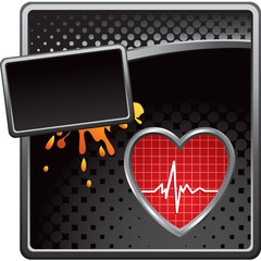 heartbeat black halftone grungy advertisement