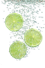 Segments of lime in water