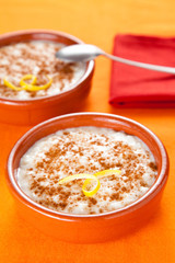tasty cinnamon rice pudding dessert
