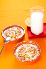 tasty cinnamon rice pudding dessert