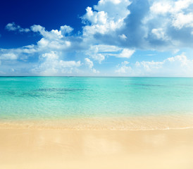 Fototapeta na wymiar sand of beach caribbean sea