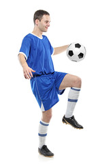 Soccer player with a ball