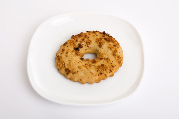 Cookies on plate isolated on white