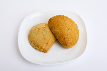 Cookies on plate isolated on white