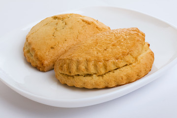 Cookies on plate isolated on white