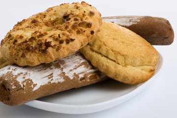 Cookies on plate isolated on white