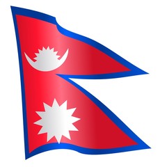 waiving flag of Nepal