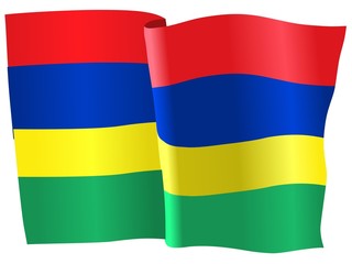 waiving flag of Mauritius