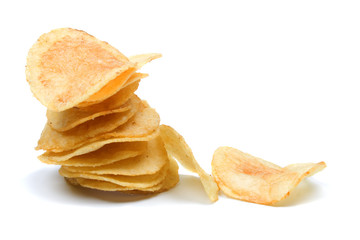 Potato chips isolated on white