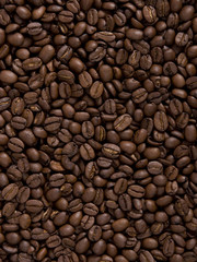 Background with a fresh roasted coffee beans for espresso