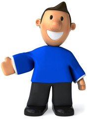 Jeune homme présente