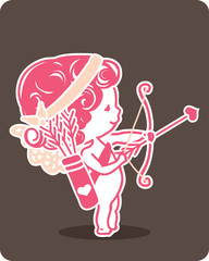 little cupid preparing to shoot his arrow
