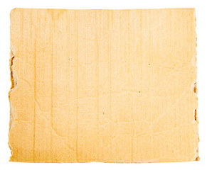 cardboard sheet background isolated on white background
