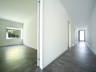 modern corridor and room, empty