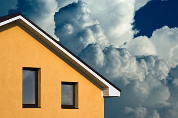 abstract house under blue sky