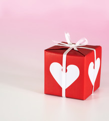 Red and white gift box for love