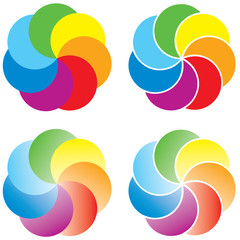 rotating colored circles - obrazy, fototapety, plakaty