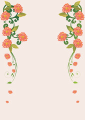 red flowers on pink background