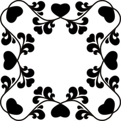 Organic frame with hearts, one color