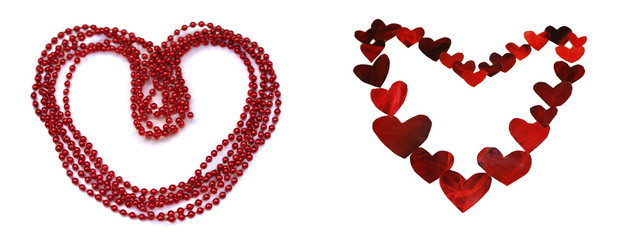 Two hearts on a white background