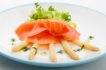 Smoked salmon and asparagus