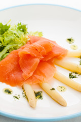 Smoked salmon and asparagus