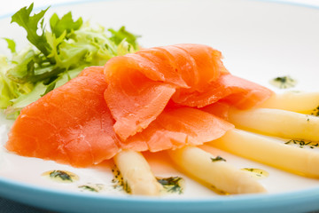 Smoked salmon and asparagus