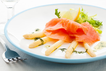 Smoked salmon and asparagus