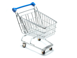 Empty shopping cart three-quarters view