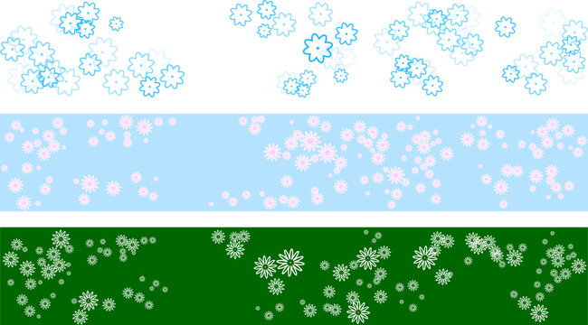 3 banner set - flower texture vector