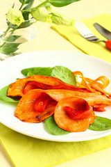 roasted sweet potato and bell pepper