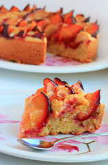 plum tart with almonds