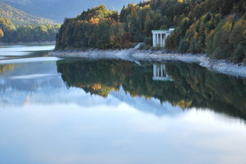 "Sylvenstein Stausee Spiegelung 2"