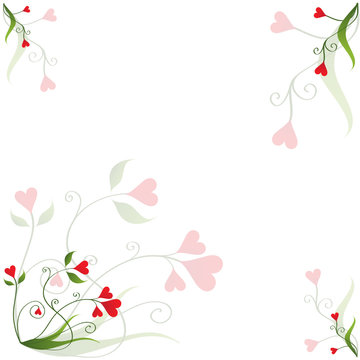 "Heart Flower" Notepaper [Square] (romance love valentines)
