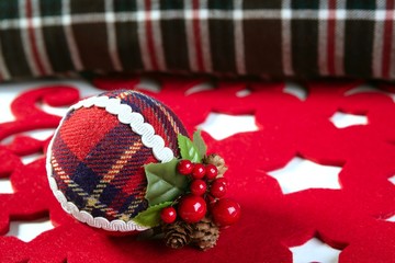 Christmas decoration ball Scottish pattern