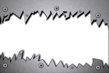 Ripped steel on white