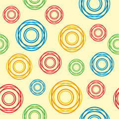 Fototapeta na wymiar Seamless pattern from color circles