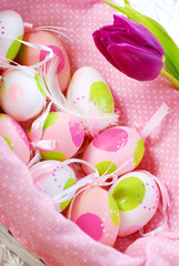 easter eggs in basket