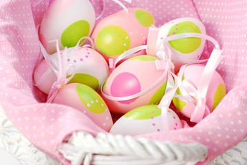 easter eggs in basket