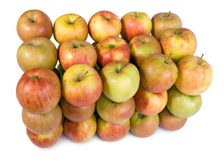 group of apples in a row