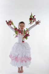 little girl dressed up like princess