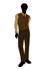Obraz na płótnie Canvas African American Business Man Silhouette