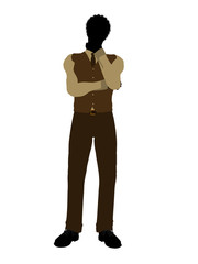 African American Business Man Silhouette