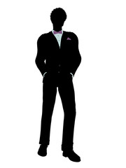 African American Man in a Tuxedo Silhouette