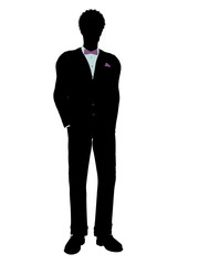 African American Man in a Tuxedo Silhouette