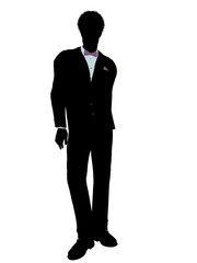African American Man in a Tuxedo Silhouette