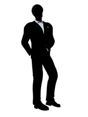 African American Man in a Tuxedo Silhouette