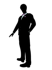 African American Man in a Tuxedo Silhouette